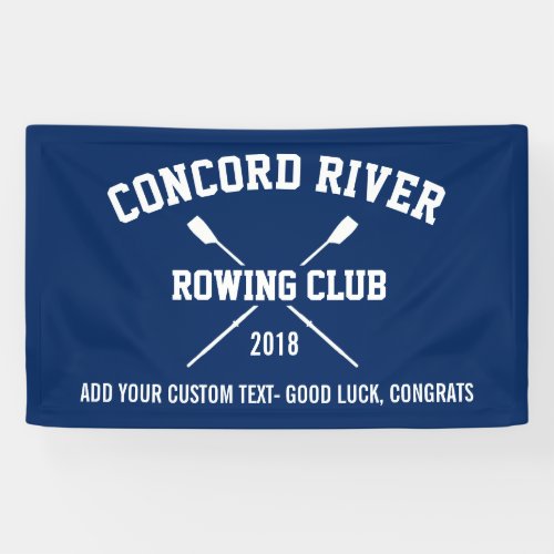 Personalized Crew Rowing Logo Oars Team Name Year Banner