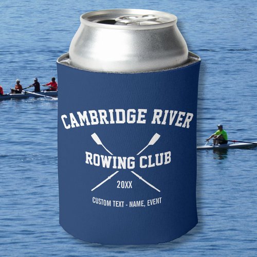 Personalized Crew Rowing Logo Oars Team Name Year Can Cooler