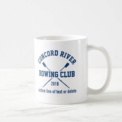 Personalized Crew Rowing Logo Oars Team Name Year Coffee Mug
