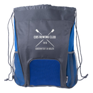 Personalized Crew Rowing Logo Oars Team Name Year Drawstring Backpack