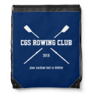 Personalized Crew Rowing Logo Oars Team Name Year Drawstring Bag Personalized Crew Rowing Logo Oars Team Name Year Drawstring Bag