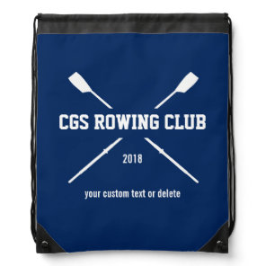Personalized Crew Rowing Logo Oars Team Name Year Drawstring Bag