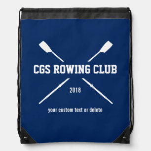 Personalized Crew Rowing Logo Oars Team Name Year Drawstring Bag
