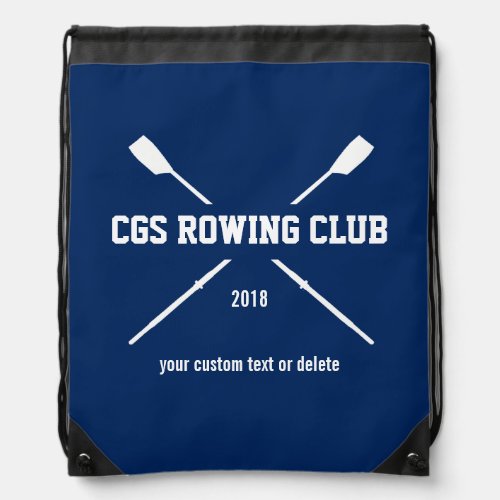 Personalized Crew Rowing Logo Oars Team Name Year Drawstring Bag
