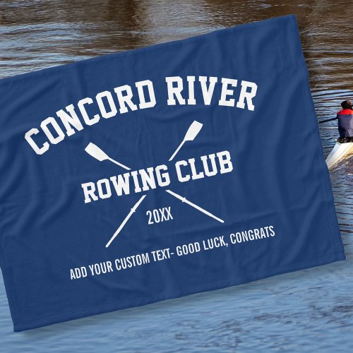 Personalized Crew Rowing Logo Oars Team Name Year Fleece Blanket