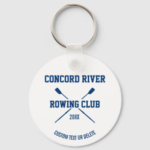 Personalized Crew Rowing Logo Oars Team Name Year Keychain
