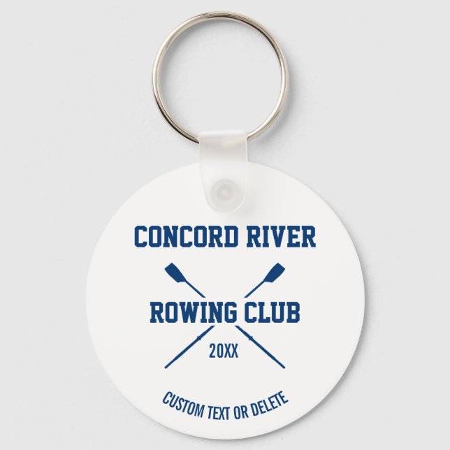 Personalized Crew Rowing Logo Oars Team Name Year Keychain (Front)