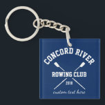 Personalized Crew Rowing Logo Oars Team Name Year Keychain<br><div class="desc">Personalized Crew Rowing key chain featuring crossed oars and your custom text. Add your club name, year, custom text (coach's name, rower's name, event, etc.) Makes a thoughtful end of season keepsake, coach's gift or team fundraiser. Check out our other custom crew gifts by clicking on the Colorfulgalshop logo below...</div>
