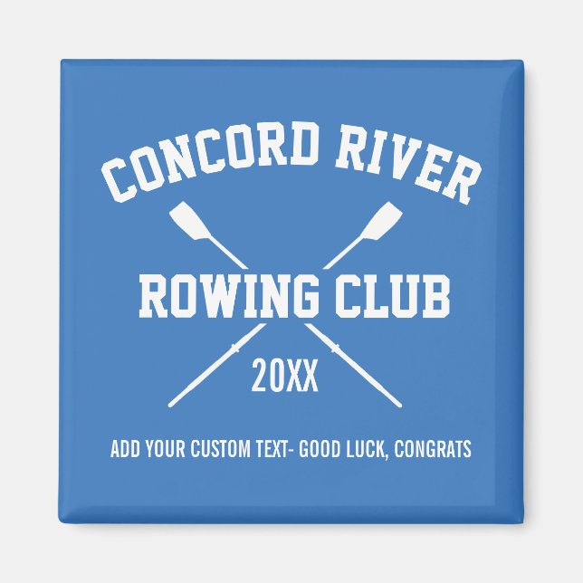 Personalized Crew Rowing Logo Oars Team Name Year Magnet (Front)