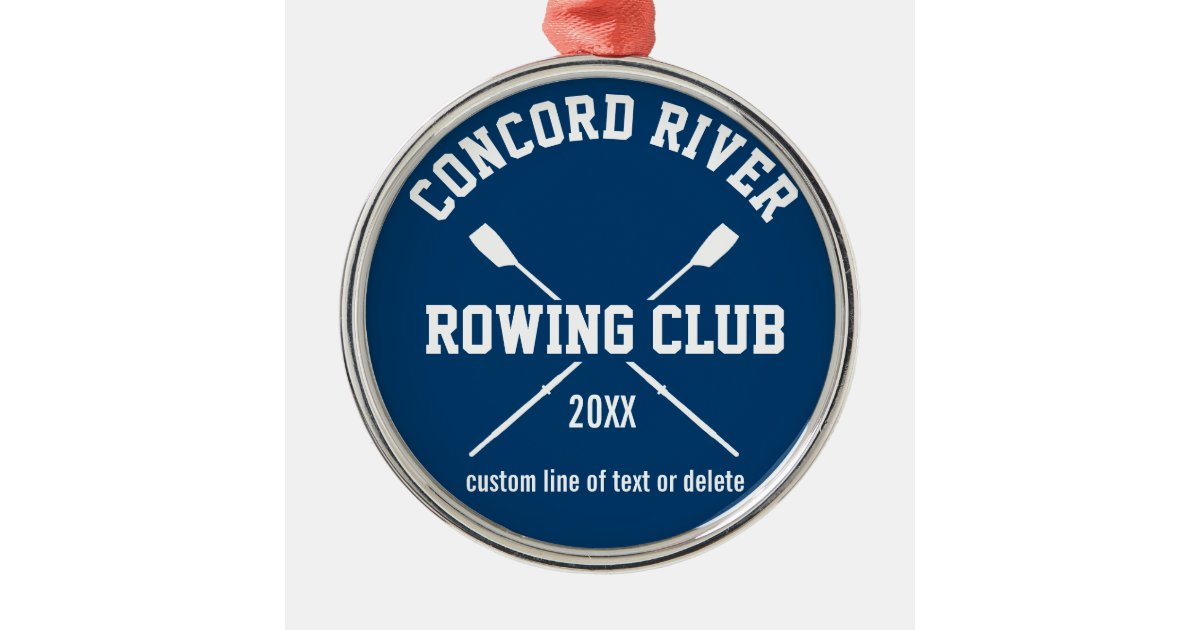 Personalized Crew Rowing Logo Oars Team Name Year Metal Ornament Zazzle