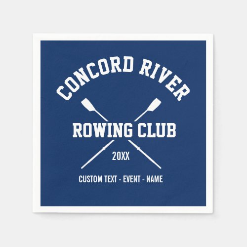 Personalized Crew Rowing Logo Oars Team Name Year Napkins