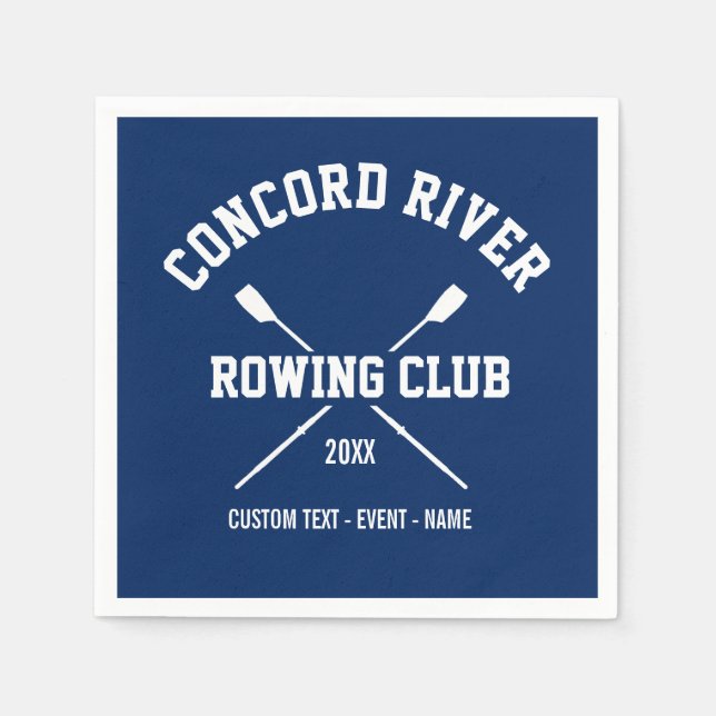 Personalized Crew Rowing Logo Oars Team Name Year Napkins (Front)