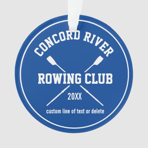 Personalized Crew Rowing Logo Oars Team Name Year Ornament