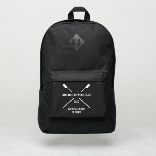 Personalized Crew Rowing Logo Oars Team Name Year Port Authority Backpack