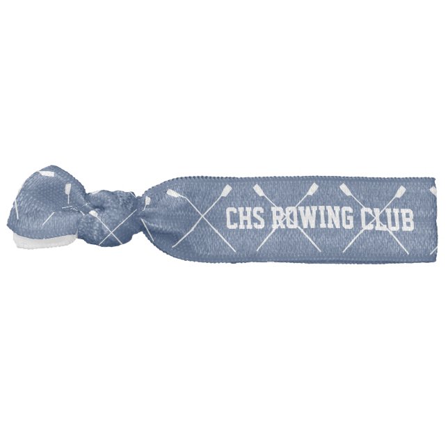 Personalized Crew Rowing Logo Oars Team Name Year Ribbon Hair Tie (Left)