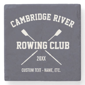 Personalized Crew Rowing Logo Oars Team Name Year Stone Coaster