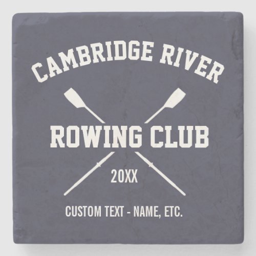 Personalized Crew Rowing Logo Oars Team Name Year Stone Coaster