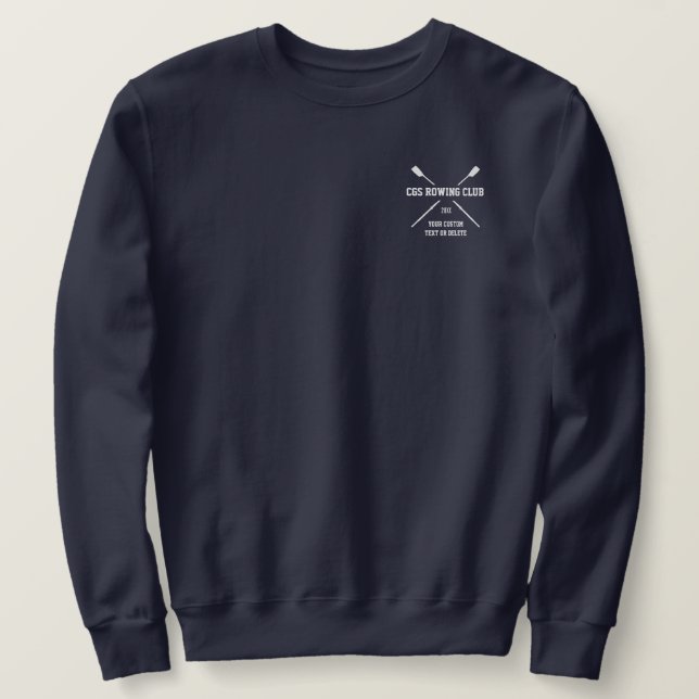 Personalized Crew Rowing Logo Oars Team Name Year Sweatshirt (Design Front)