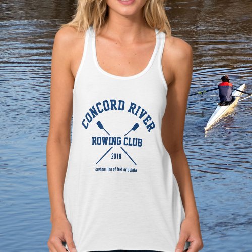 Personalized Crew Rowing Logo Oars Team Name Year Tank Top