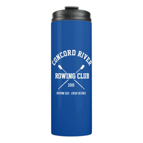 Personalized Crew Rowing Logo Oars Team Name Year Thermal Tumbler