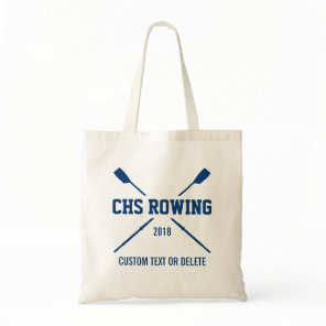 Personalized Crew Rowing Logo Oars Team Name Year Tote Bag