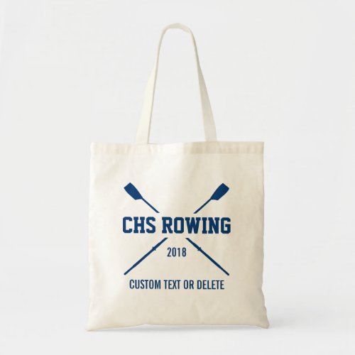 Personalized Crew Rowing Logo Oars Team Name Year Tote Bag