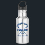 Personalized Crew Rowing Logo Oars Team Name Year Water Bottle<br><div class="desc">Personalized Crew Rowing team design featuring crossed oars and your custom text. Add your club name, year and extra line of custom text (coach's name, rower's name, event, etc.) ON some items you can change the background color by clicking on "customize it" and then the small eye dropper. Makes a...</div>