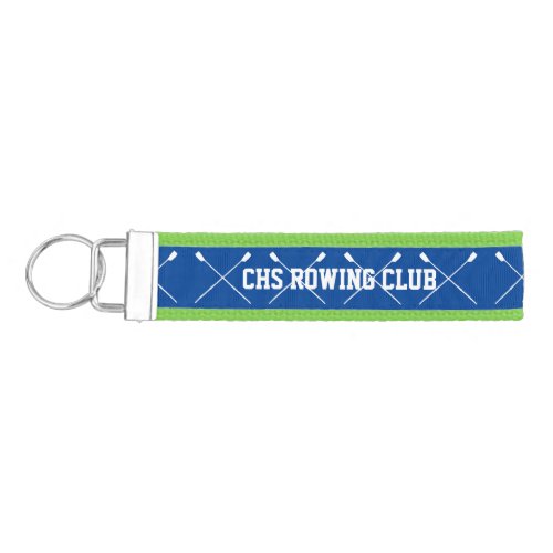 Personalized Crew Rowing Logo Oars Team Name Year Wrist Keychain