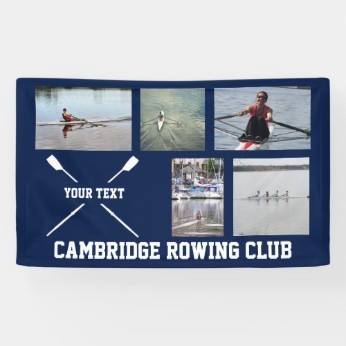 Personalized Crew Rowing Oars Club Photo Collage Banner