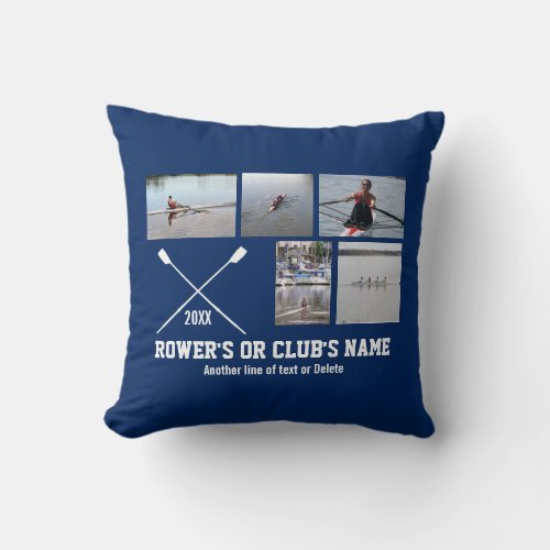 Personalized Crew Rowing Rower Club Name Year Throw Pillow