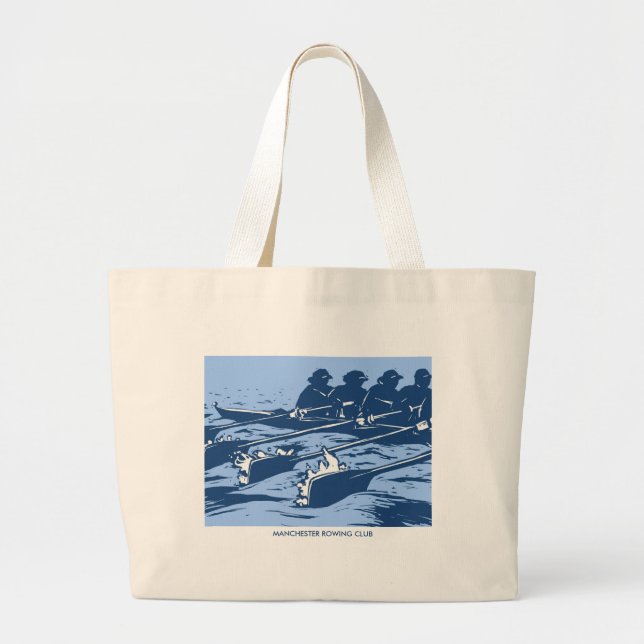 Personalized Crew Rowing Tote Bag in Blue (Front)