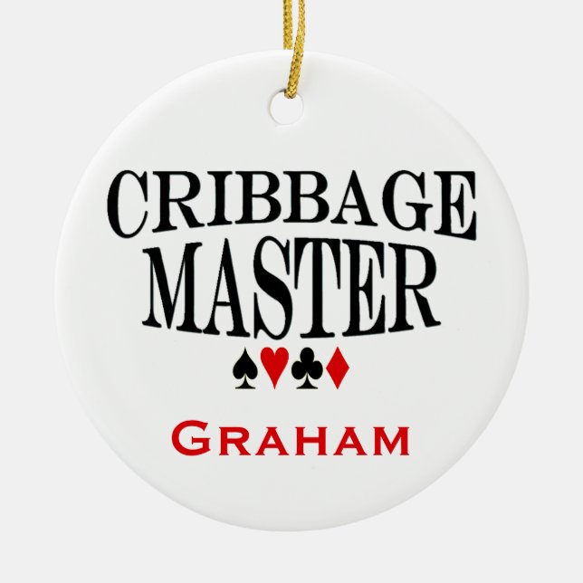 Personalized Cribbage Master Ceramic Ornament (Front)