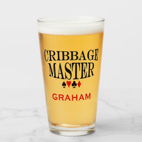 Personalized Cribbage Master Glass