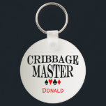 Personalized Cribbage Master Keychain<br><div class="desc">personalized cribbage master bragging rights</div>