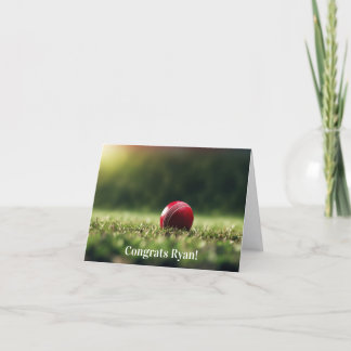 Personalized Cricket Ball Congratulations/Birthday Card