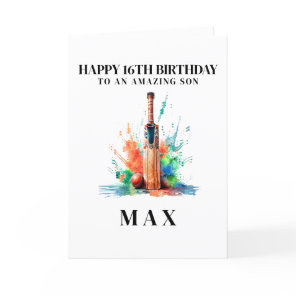 Personalized Cricket Birthday Card