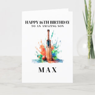 Personalized Cricket Birthday Card