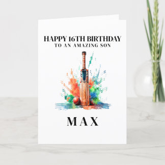 Personalized Cricket Birthday Card