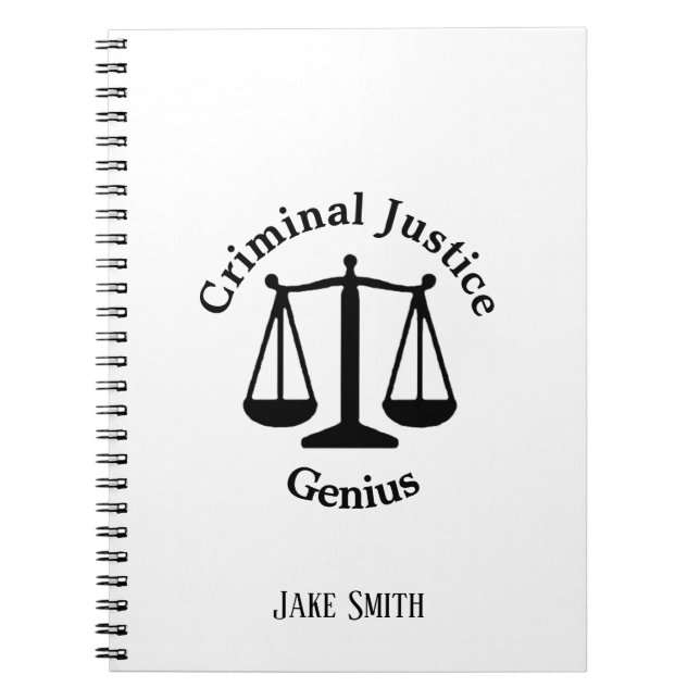 Personalized Criminal Justice Genius Notebook (Front)