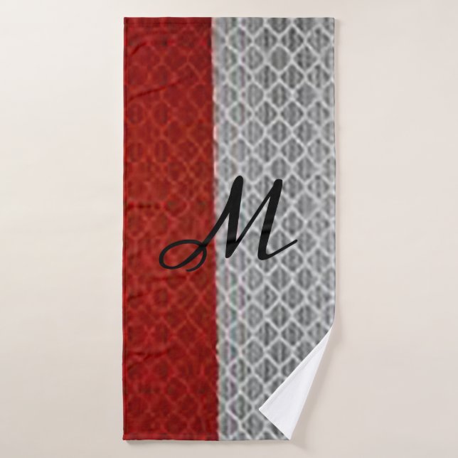Personalized “Crimson and Gray “  Bath Towel Set (Bath Towel)