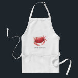 Personalized Crimson Crab | Chef Name Adult Apron<br><div class="desc">A fun personalized crab/crab boil themed aprons for your next Crab Bake Party or seafood event.  
It features a watercolor styled illustration of a crimson crab and a spot for the chef's name.</div>