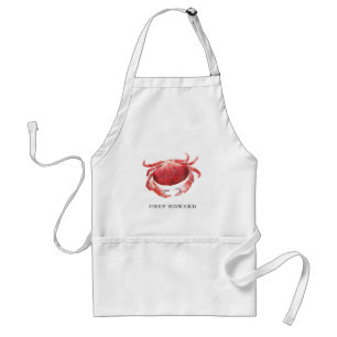 Personalized Crimson Crab   Chef Name Adult Apron