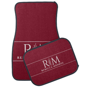 Personalized Crimson Red Name Car Floor Mat