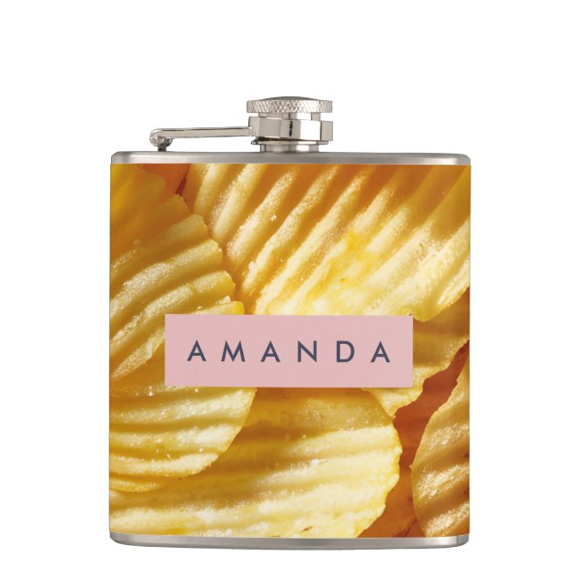 Personalized Crispy Potato Chip Design Flask (Front)