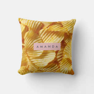 Personalized Crispy Potato Chip Design Throw Pillow