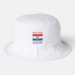 Personalized Croatia Flag  Bucket Hat