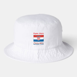Personalized Croatia Flag  Bucket Hat