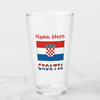 Personalized Croatia Flag  Glass