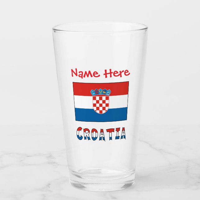 Personalized Croatia Flag  Glass (Front)