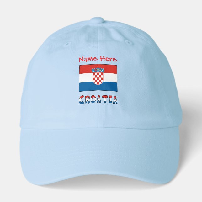 Personalized Croatia Flag  Hat (Front)